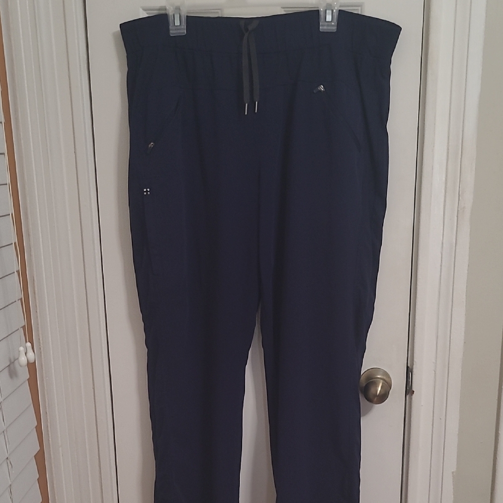 White Cross Dark Blue Wide- Leg Women's Scrub Pants
